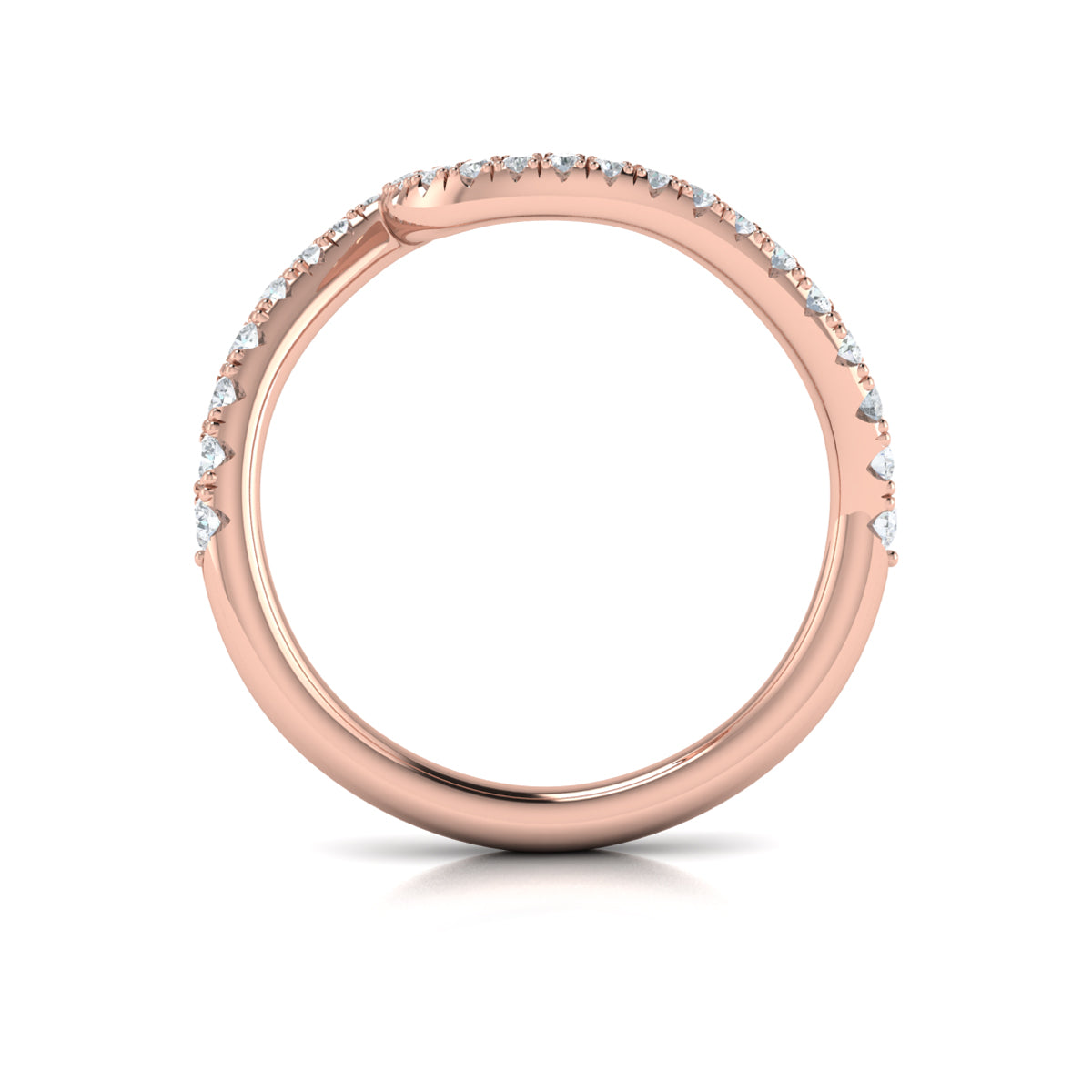 14kt Rose Gold Diamond Womens Matching Wedding Band