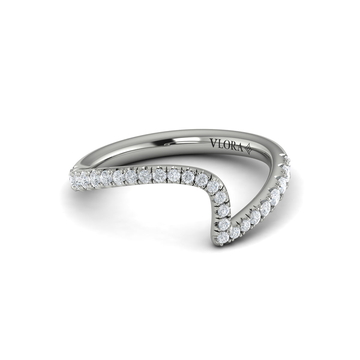 14K White Gold Diamond Womens Matching Wedding Band