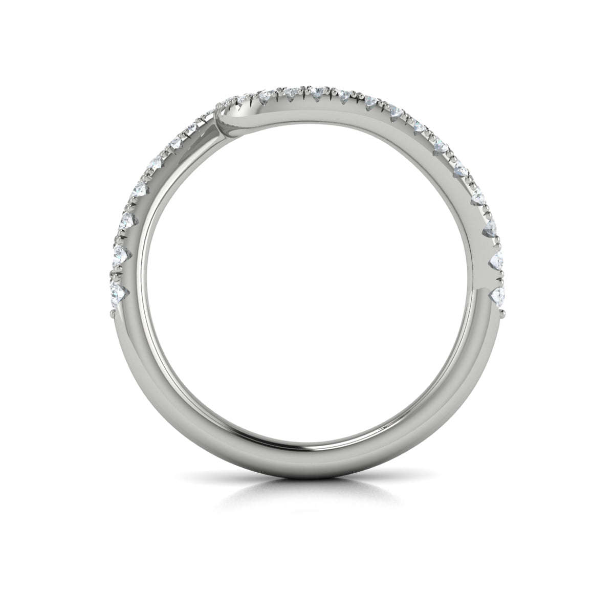 14K White Gold Diamond Womens Matching Wedding Band