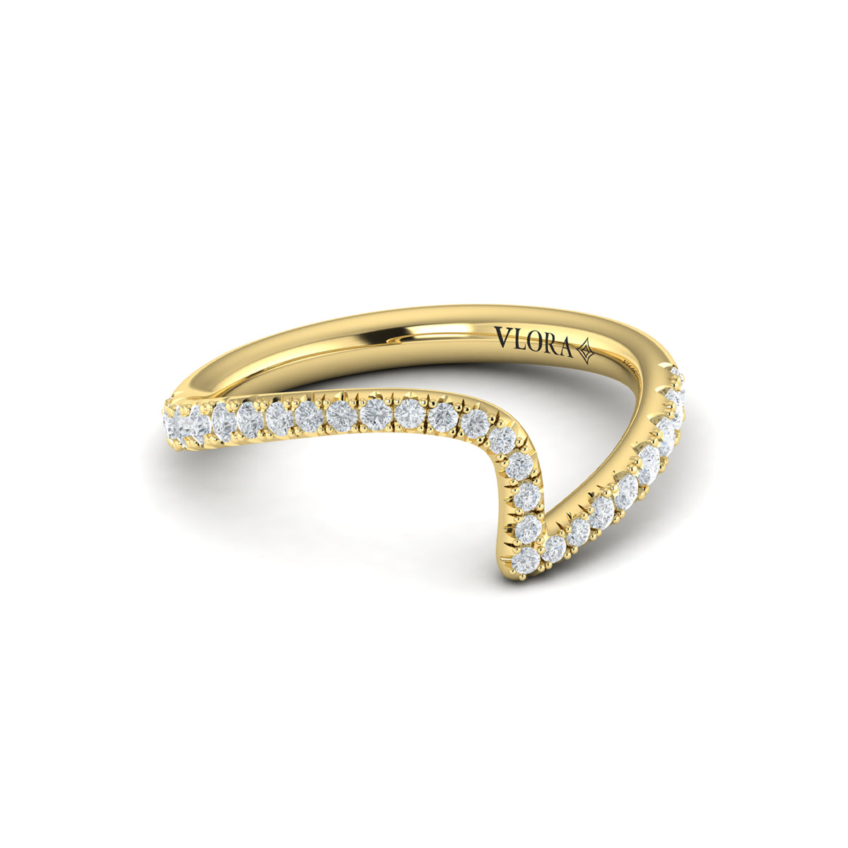 14kt Yellow Gold Diamond Womens Matching Wedding Band
