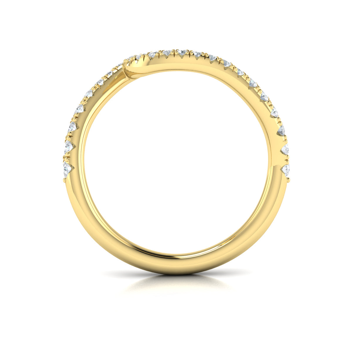 14kt Yellow Gold Diamond Womens Matching Wedding Band