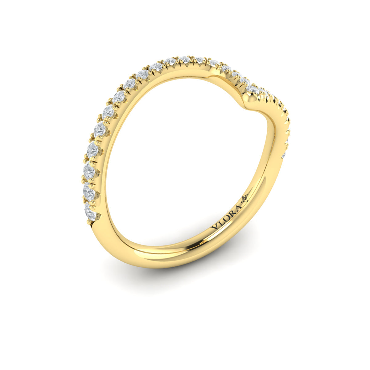 14kt Yellow Gold Diamond Womens Matching Wedding Band