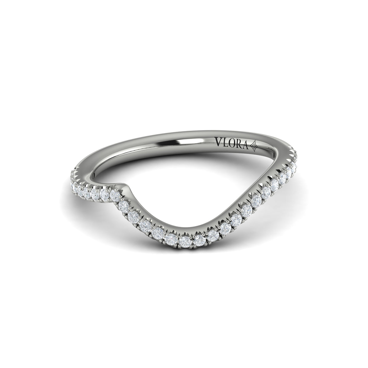 14K White Gold Diamond Womens Matching Wedding Band