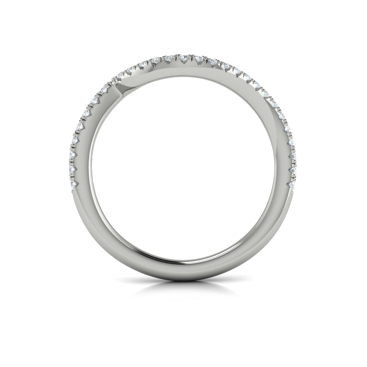 14K White Gold Diamond Womens Matching Wedding Band