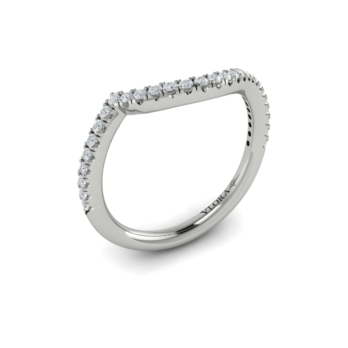 14K White Gold Diamond Womens Matching Wedding Band