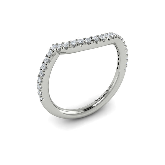 14K White Gold Diamond Womens Matching Wedding Band