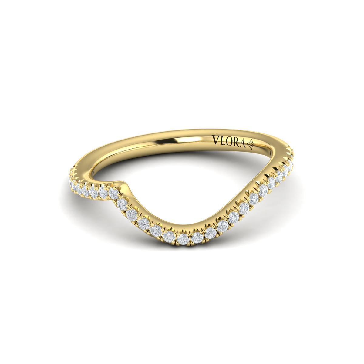 14kt Yellow Gold Diamond Womens Matching Wedding Band