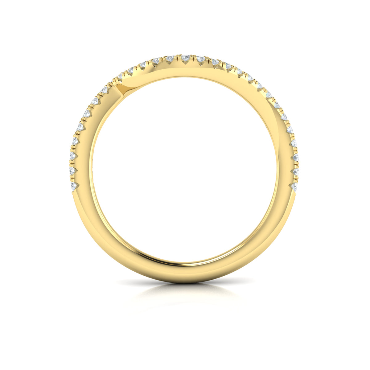 14kt Yellow Gold Diamond Womens Matching Wedding Band