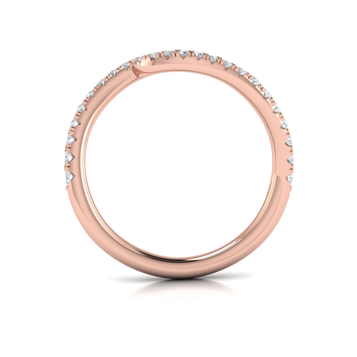 18kt Rose Gold Diamond Womens Matching Wedding Band