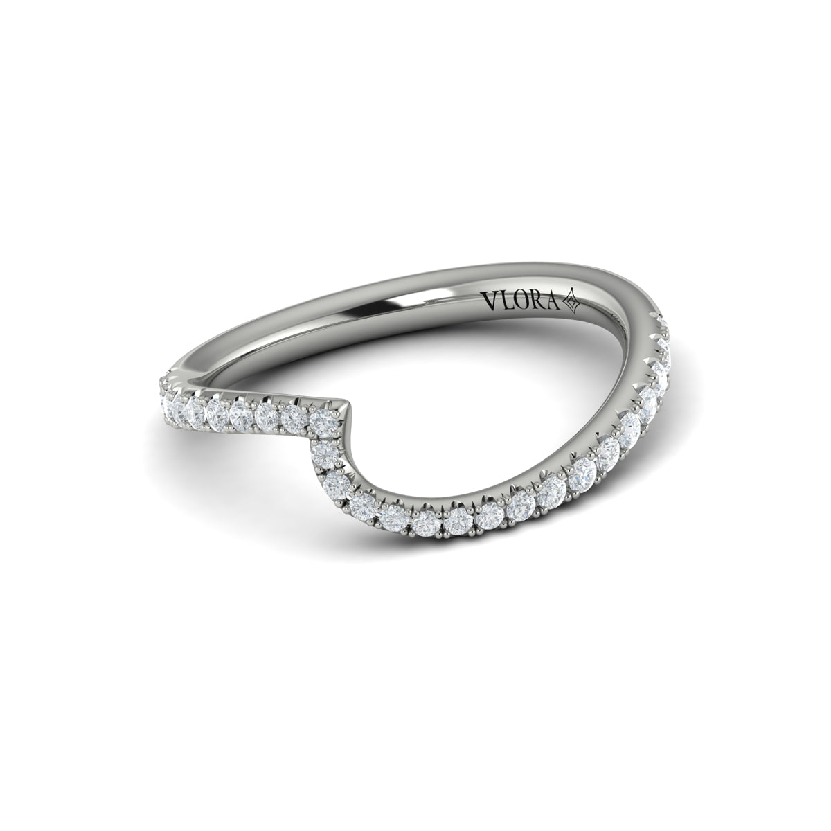 14K White Gold Diamond Womens Matching Wedding Band
