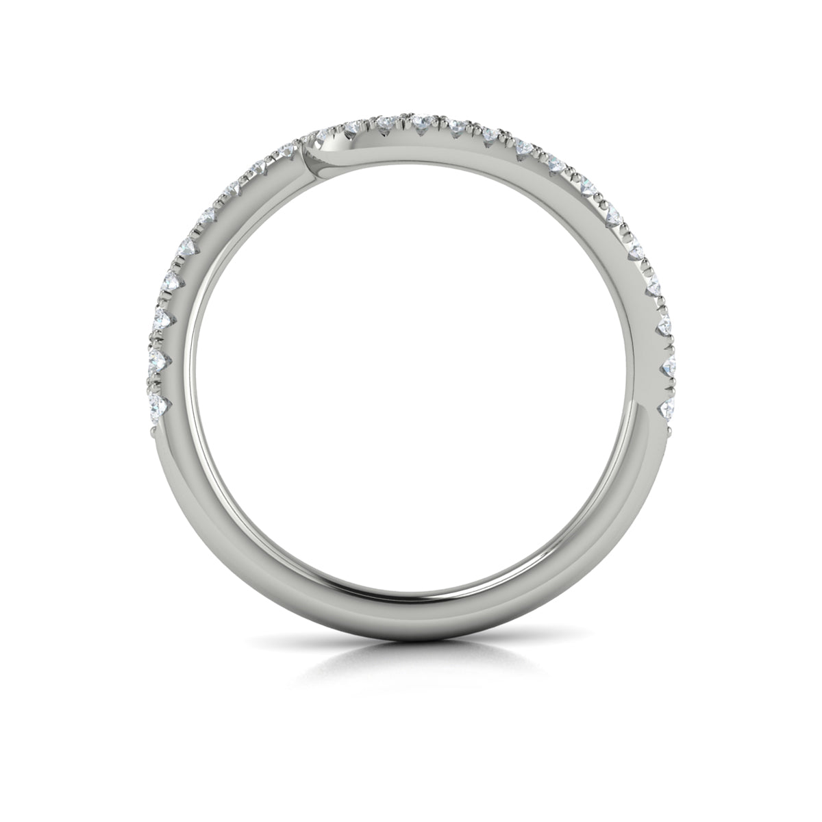14K White Gold Diamond Womens Matching Wedding Band