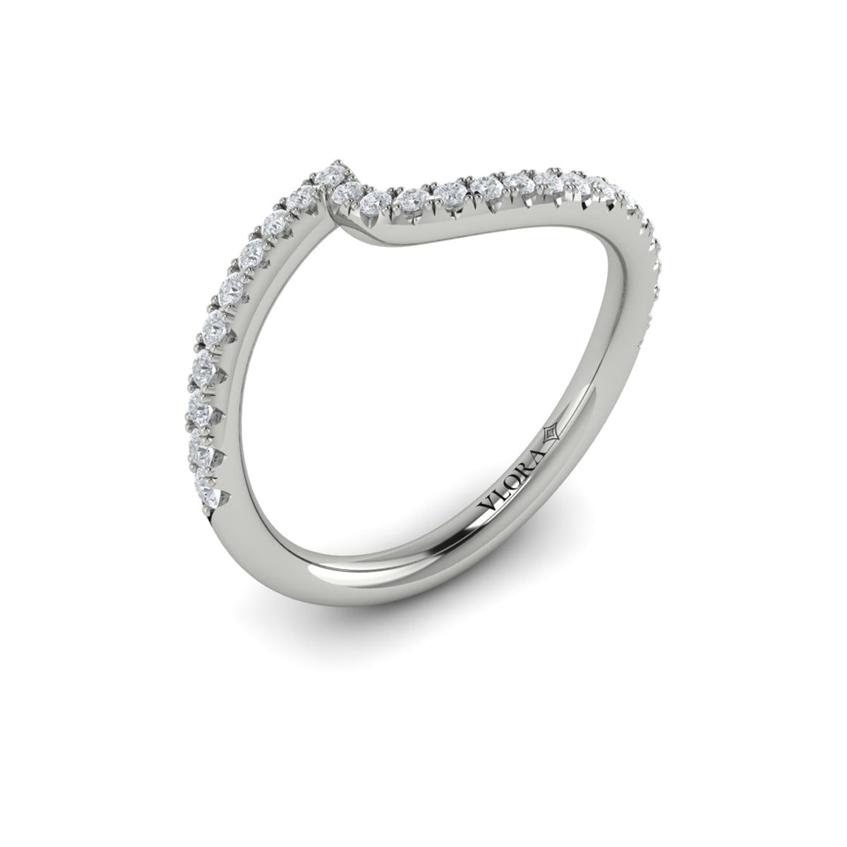 14K White Gold Diamond Womens Matching Wedding Band
