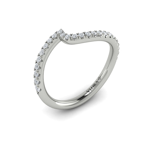 14K White Gold Diamond Womens Matching Wedding Band