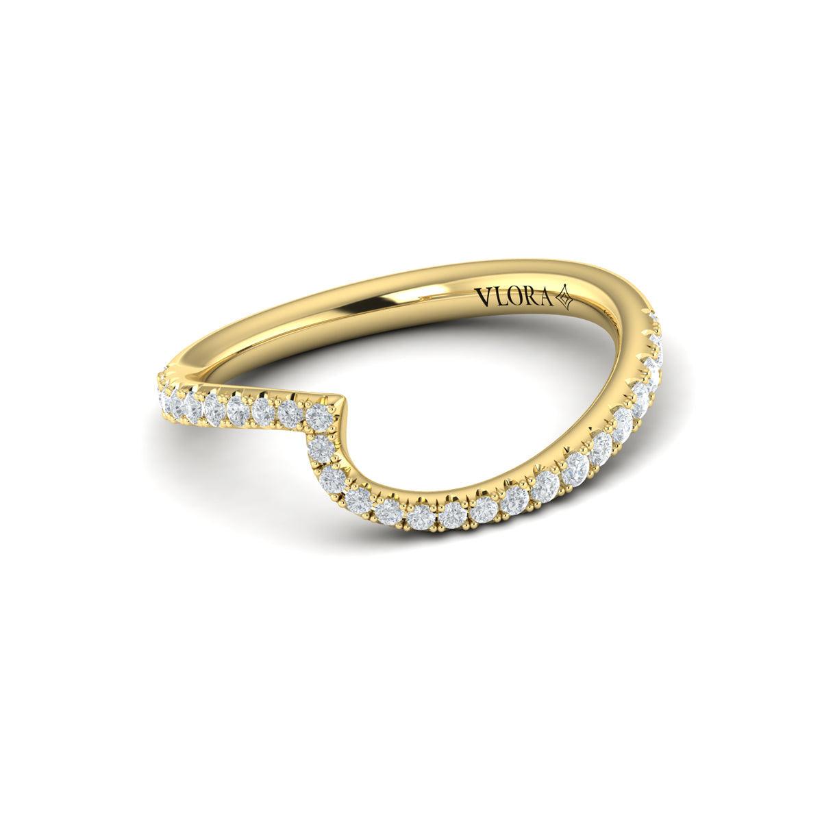 14kt Yellow Gold Diamond Womens Matching Wedding Band