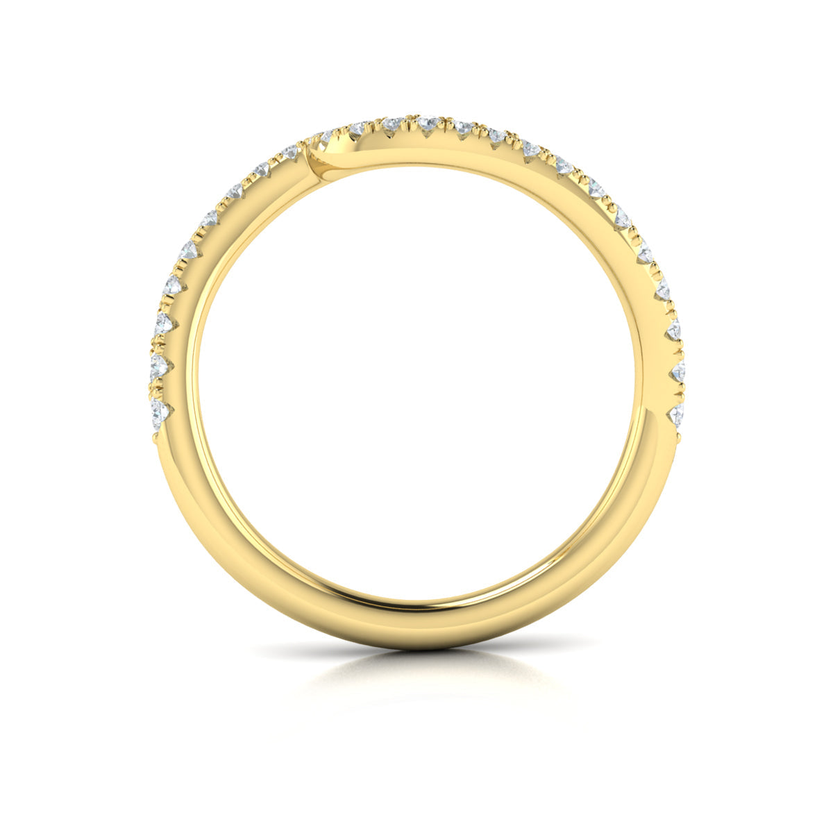 14kt Yellow Gold Diamond Womens Matching Wedding Band