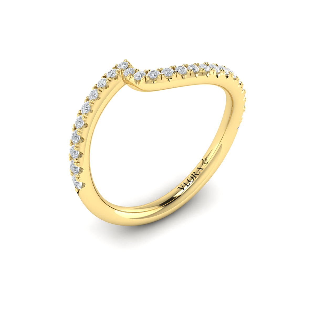 14kt Yellow Gold Diamond Womens Matching Wedding Band