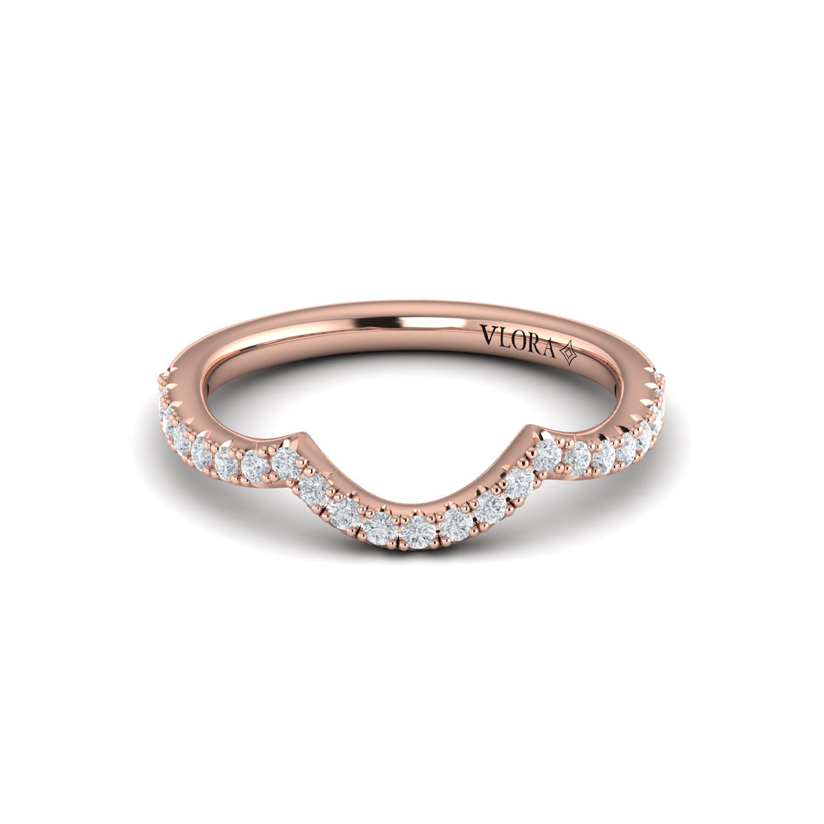 14kt Rose Gold Diamond Womens Wedding Band