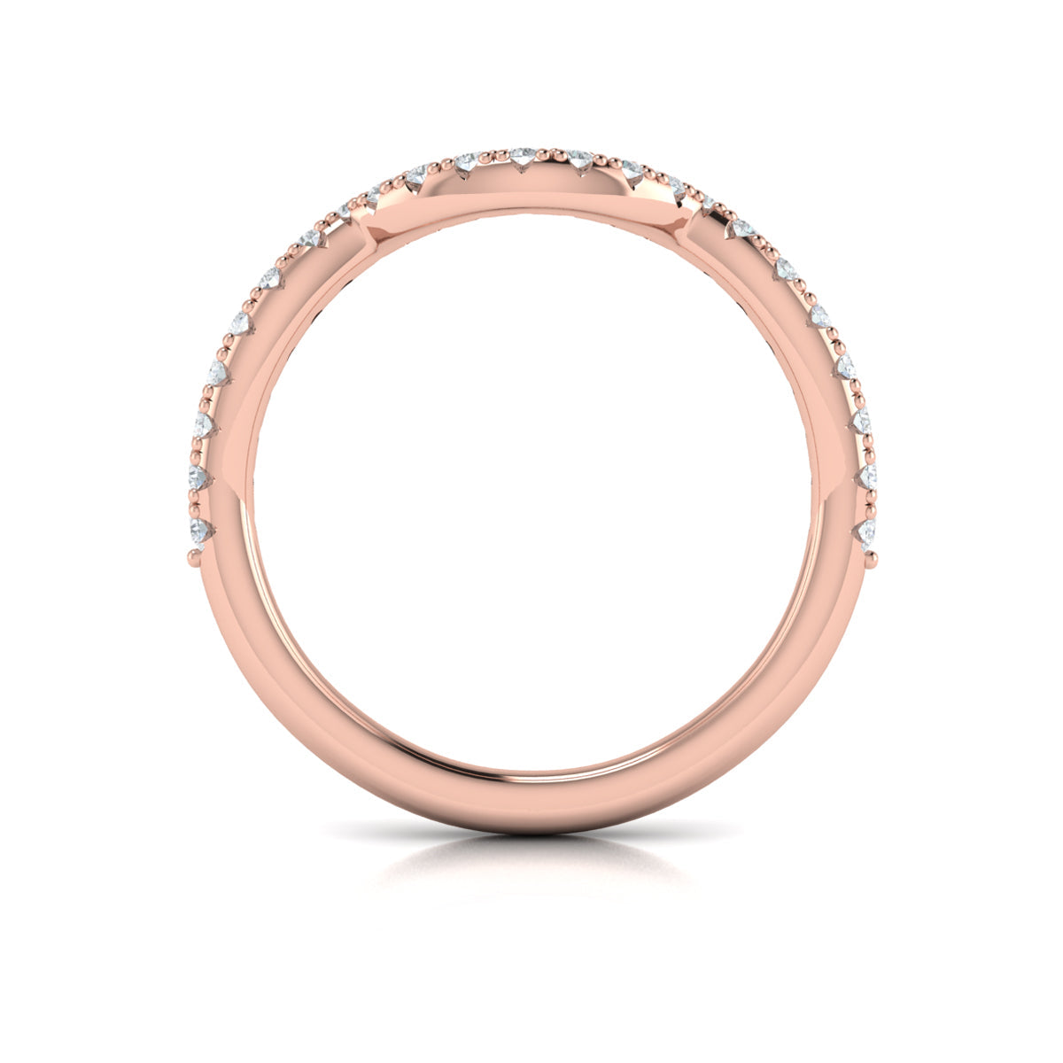 14kt Rose Gold Diamond Womens Wedding Band