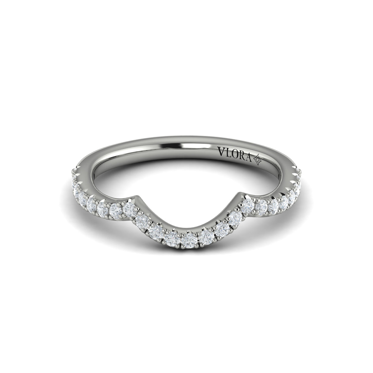 14K White Gold Diamond Womens Matching Wedding Band