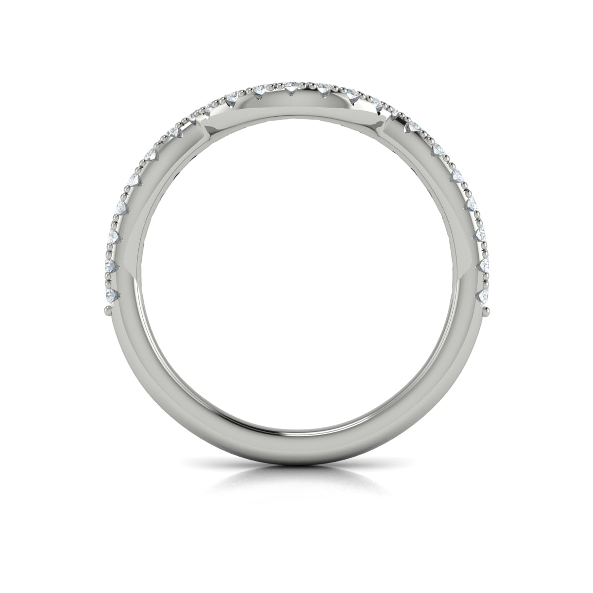 14K White Gold Diamond Womens Matching Wedding Band