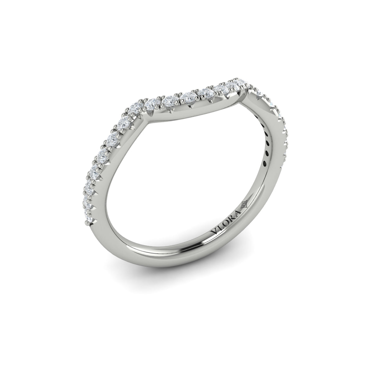 14K White Gold Diamond Womens Matching Wedding Band