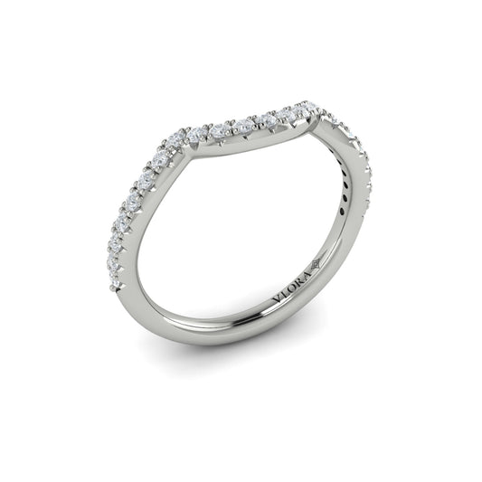 14K White Gold Diamond Womens Matching Wedding Band