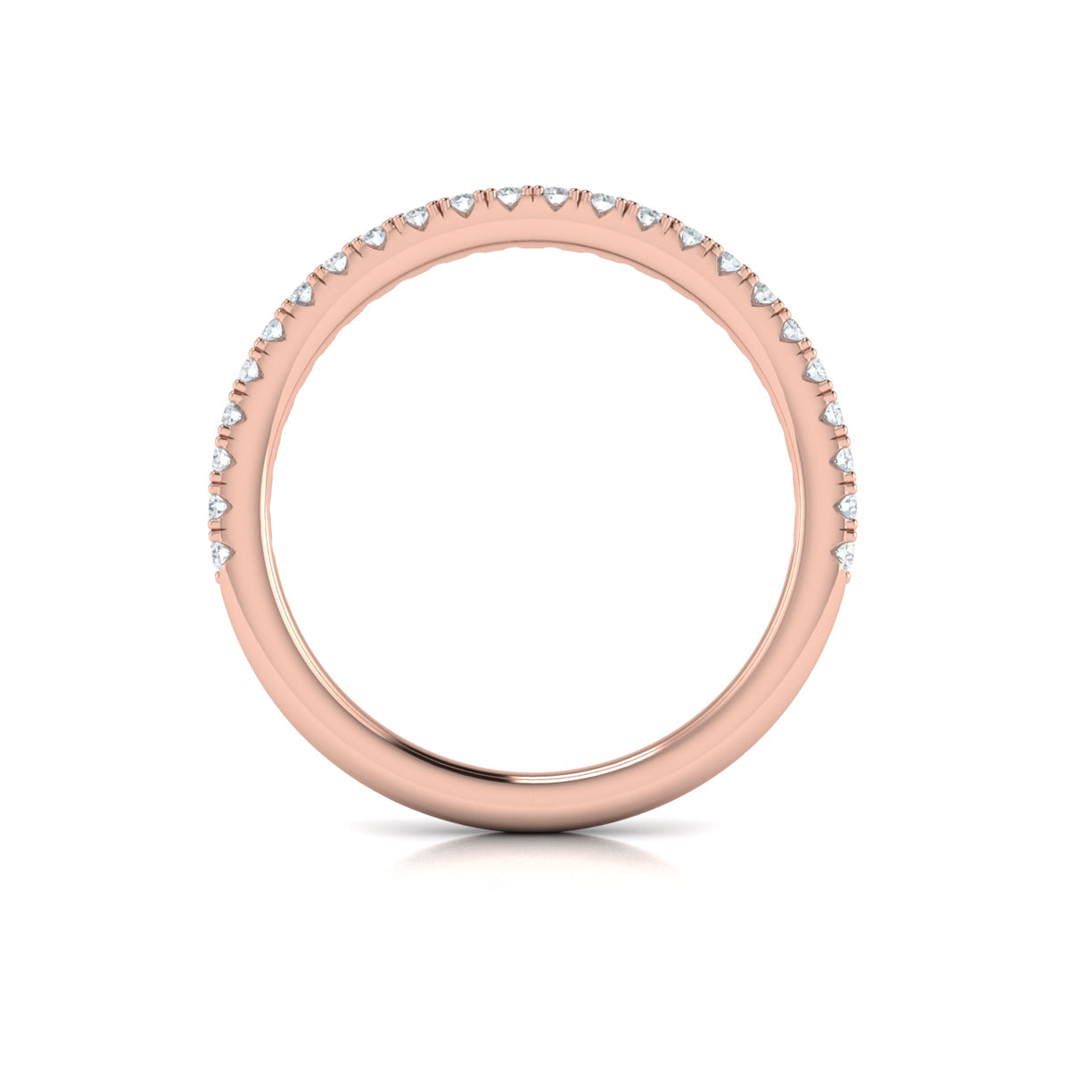 14kt Rose Gold Diamond Womens Matching Wedding Band