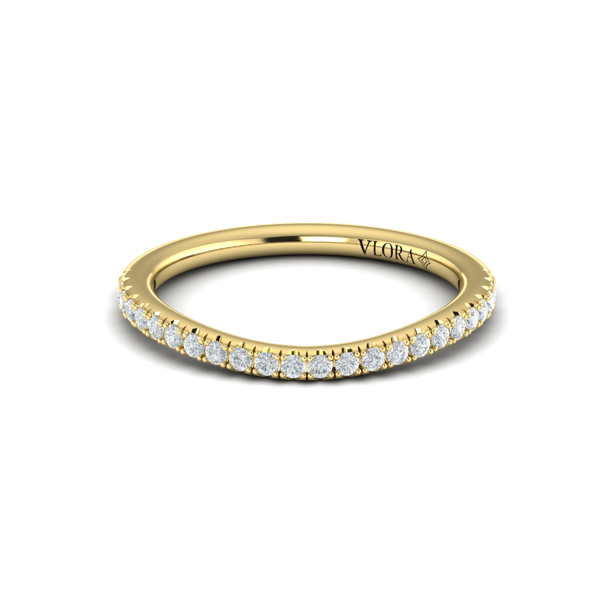 14kt Yellow Gold Diamond Womens Matching Wedding Band