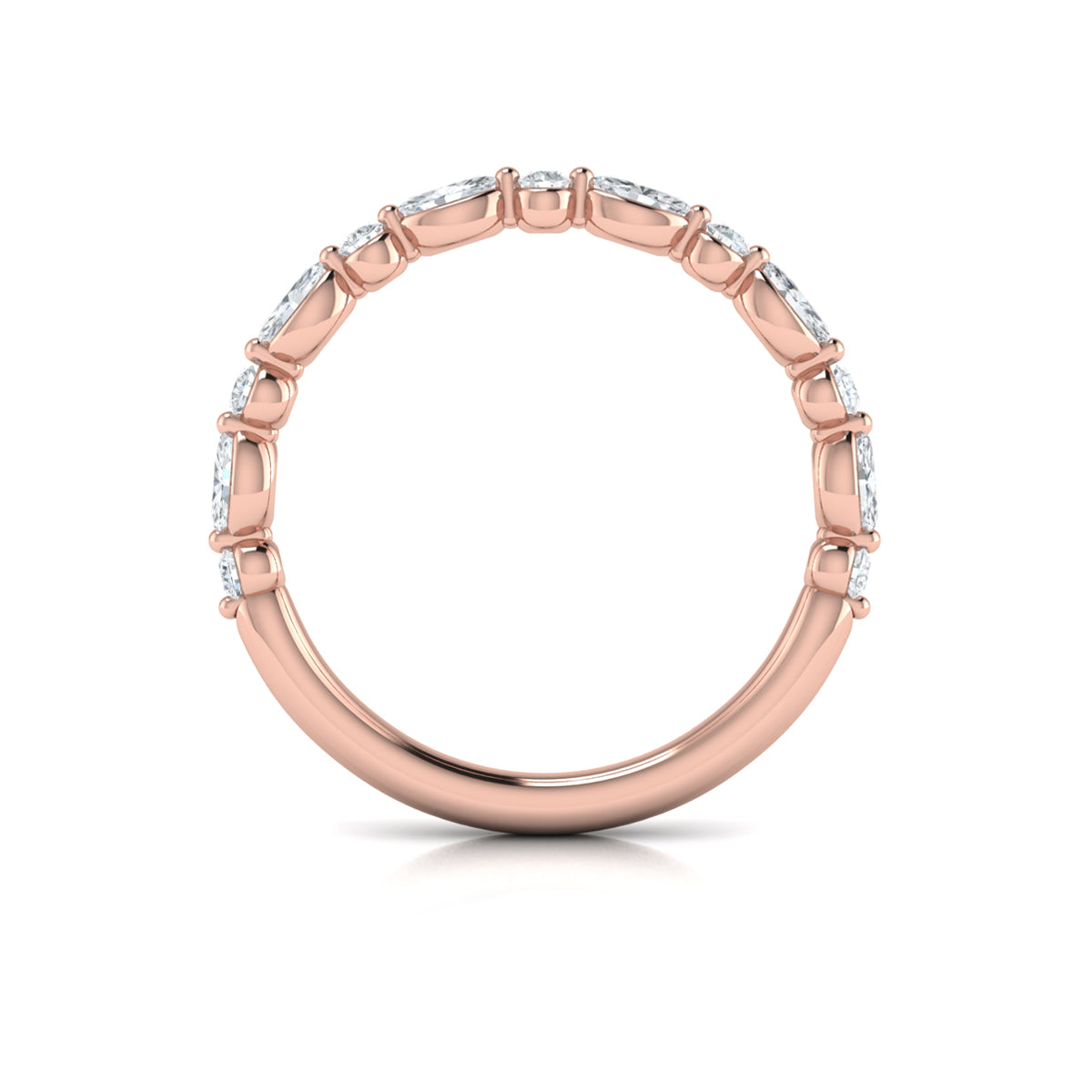 18kt Rose Gold Womens Matching Wedding Band Ring