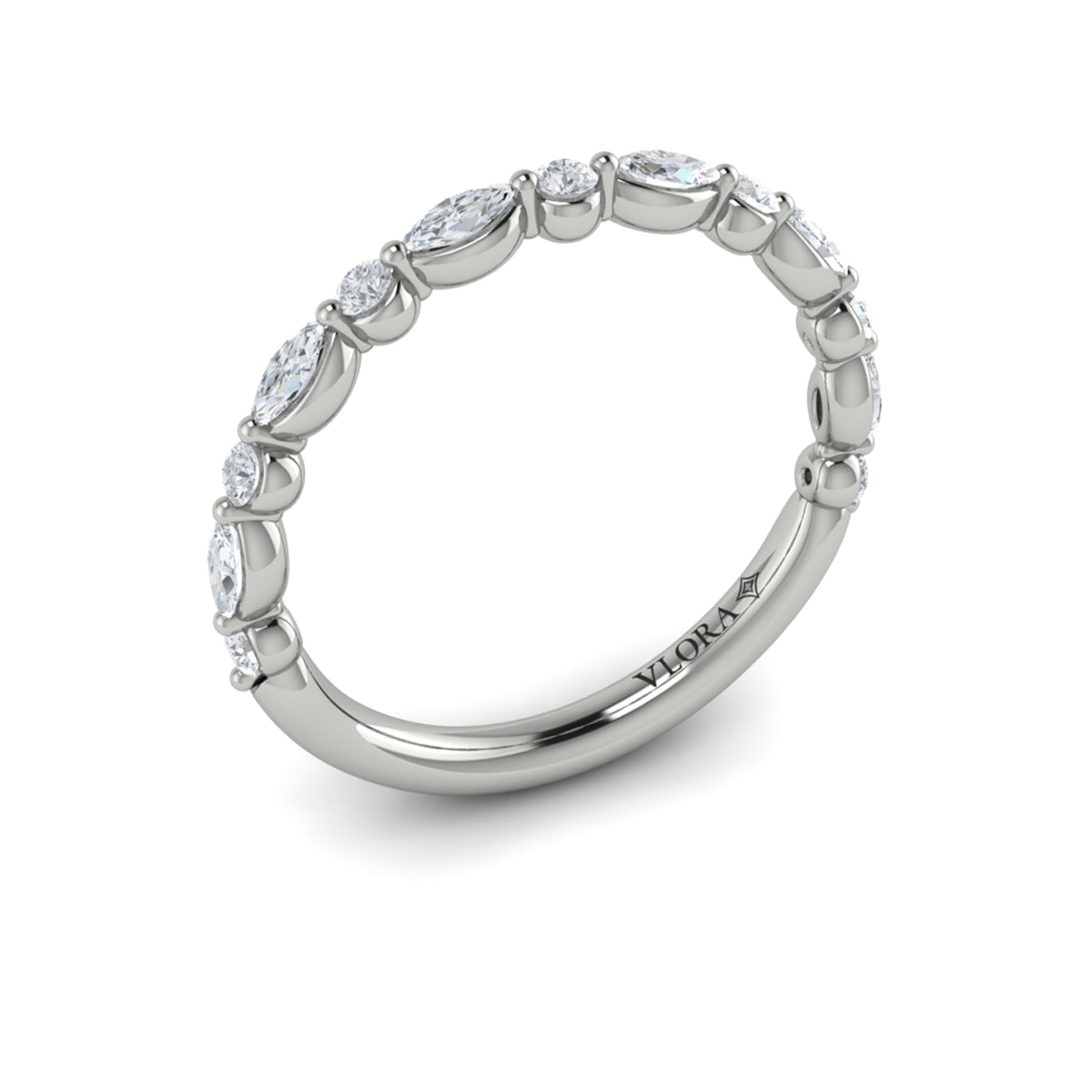 14K White Gold Diamond Womens Matching Wedding Band