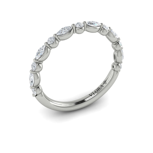 14K White Gold Diamond Womens Matching Wedding Band