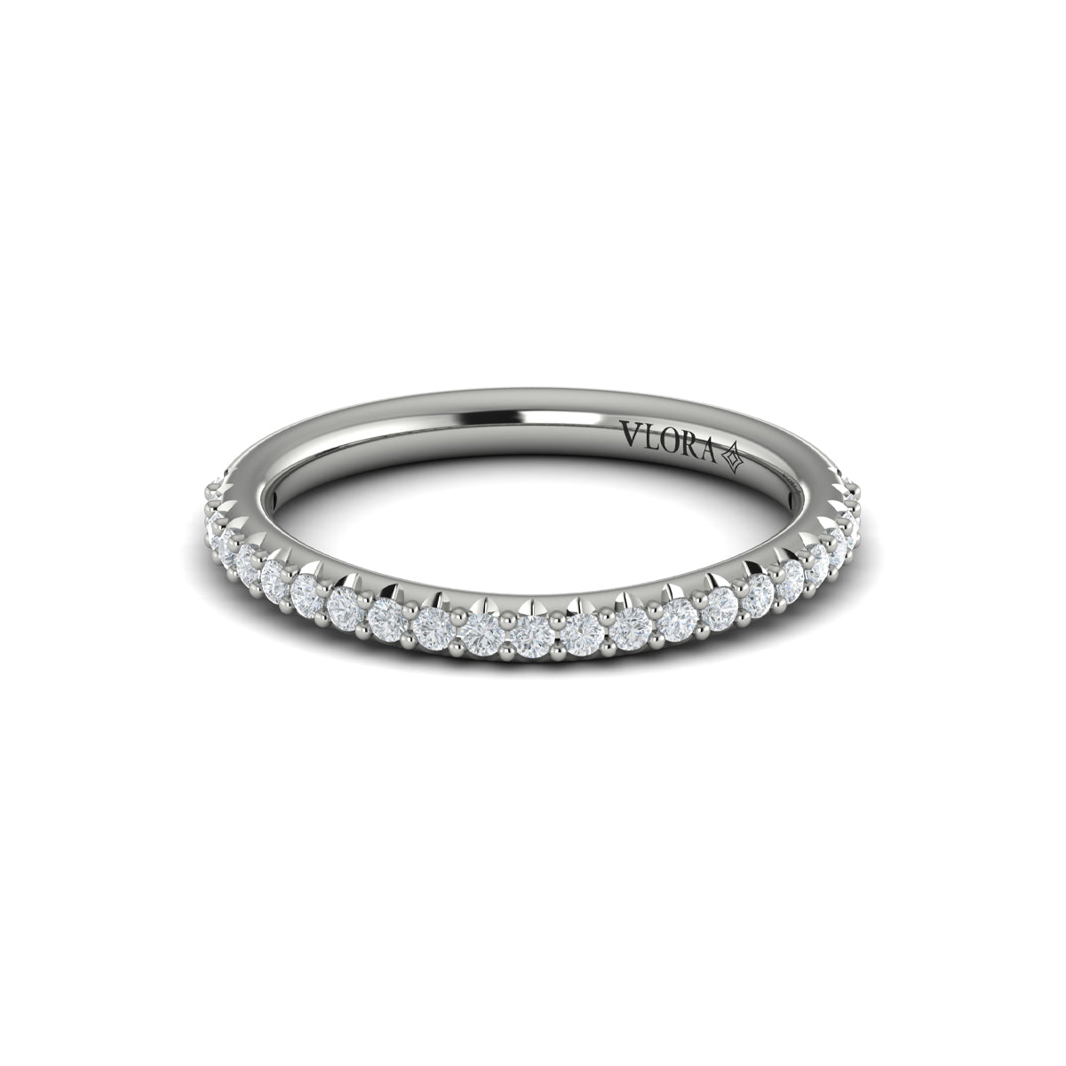 14K White Gold Diamond Womens Matching Wedding Band