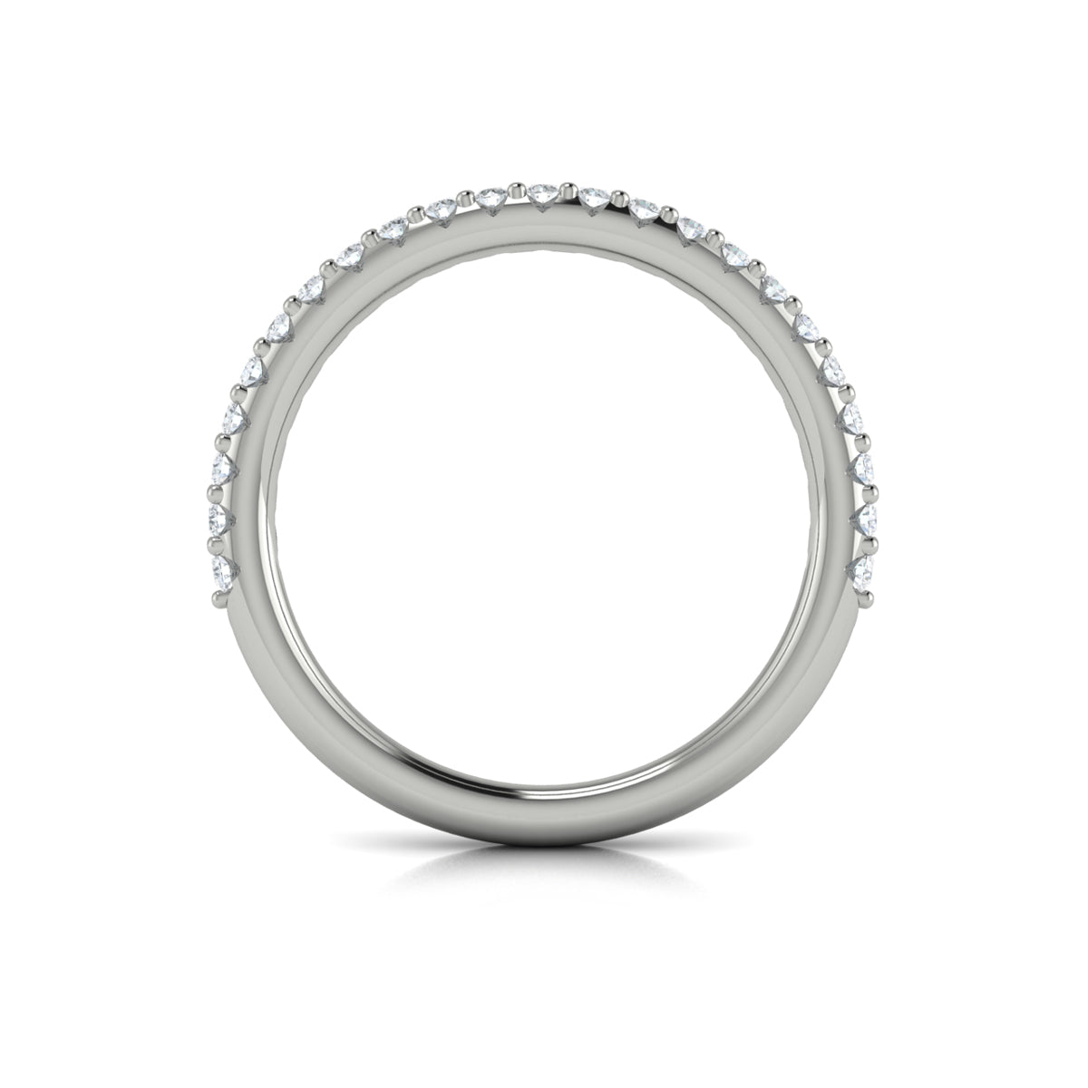 14K White Gold Diamond Womens Matching Wedding Band