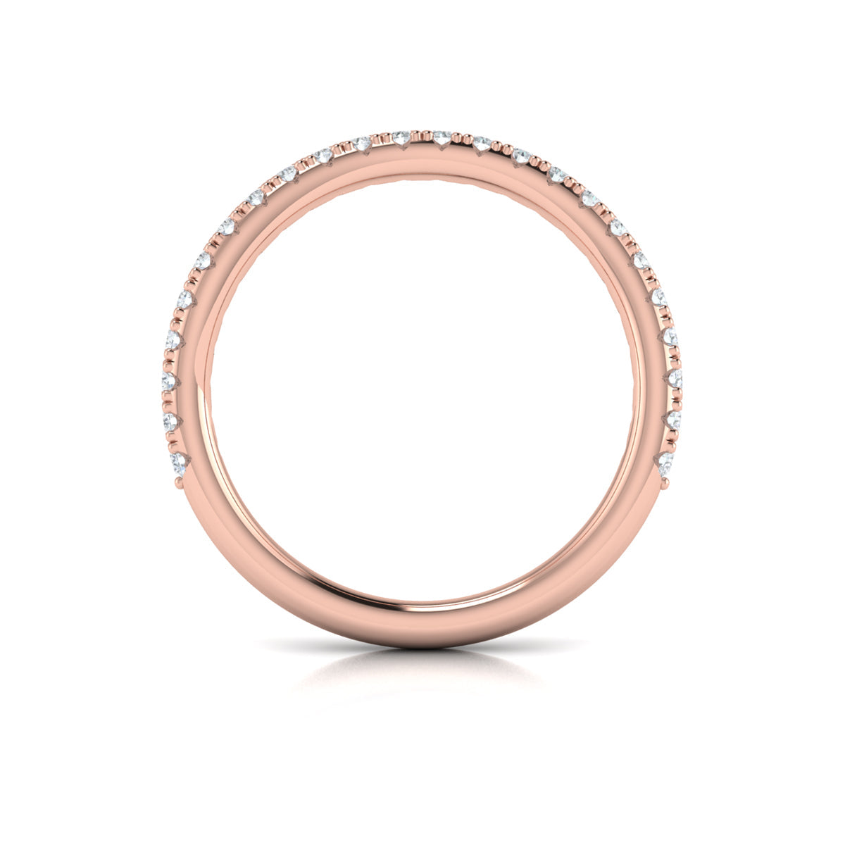 14kt Rose Gold Diamond Womens Matching Wedding Band