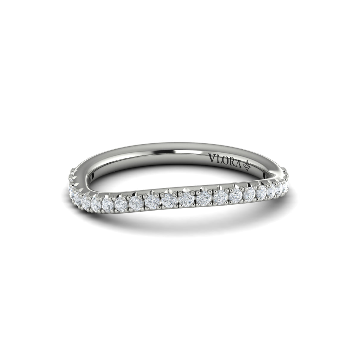 14K White Gold Diamond Womens Matching Wedding Band