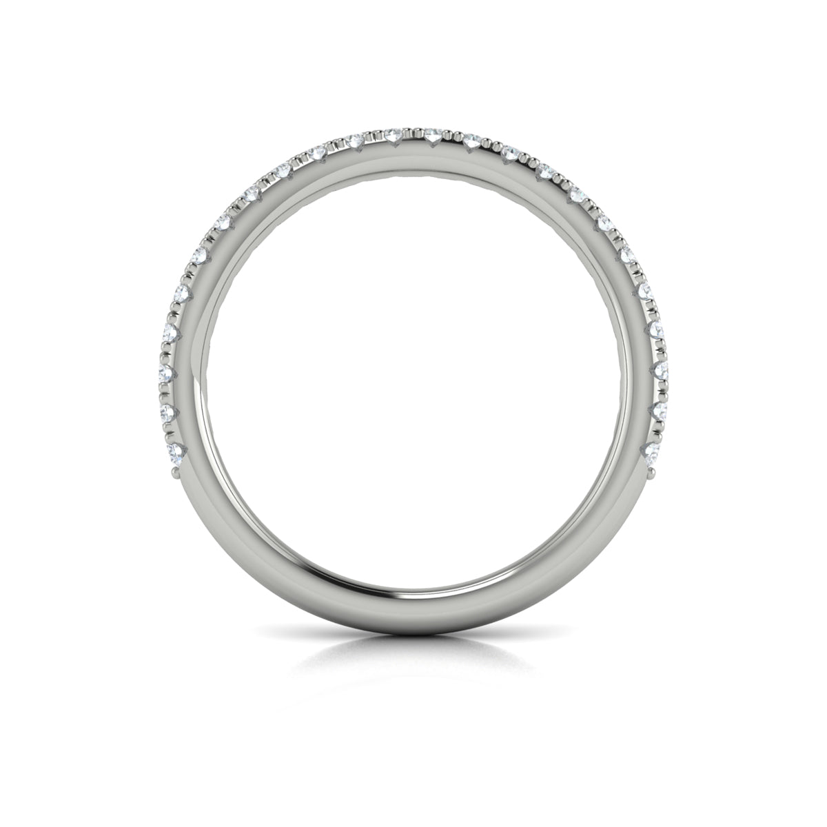 14K White Gold Diamond Womens Matching Wedding Band