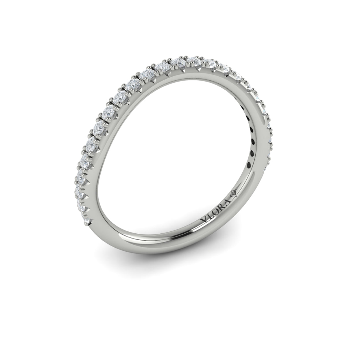 14K White Gold Diamond Womens Matching Wedding Band