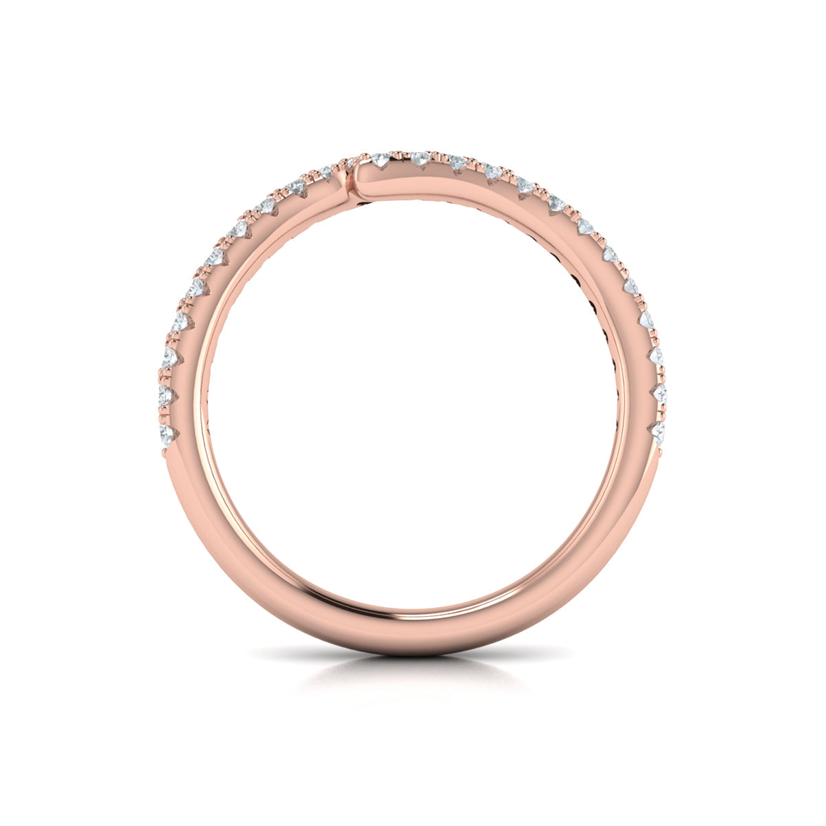 14kt Rose Gold Womens Oval Diamond Matching Wedding Band