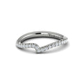 14K White Gold Oval Diamond Womens Wedding Band