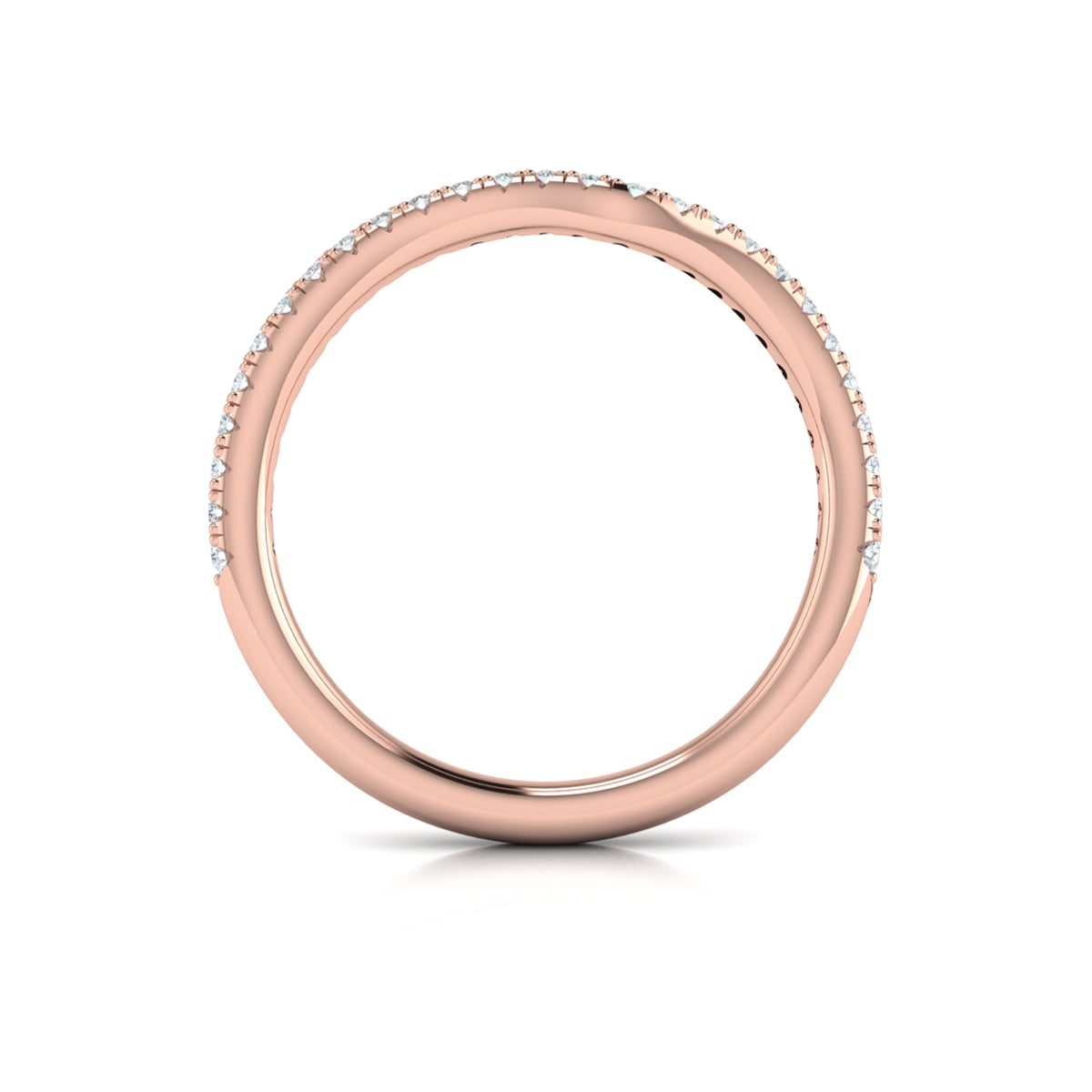 14kt Rose Gold Diamond Womens Matching Wedding Band