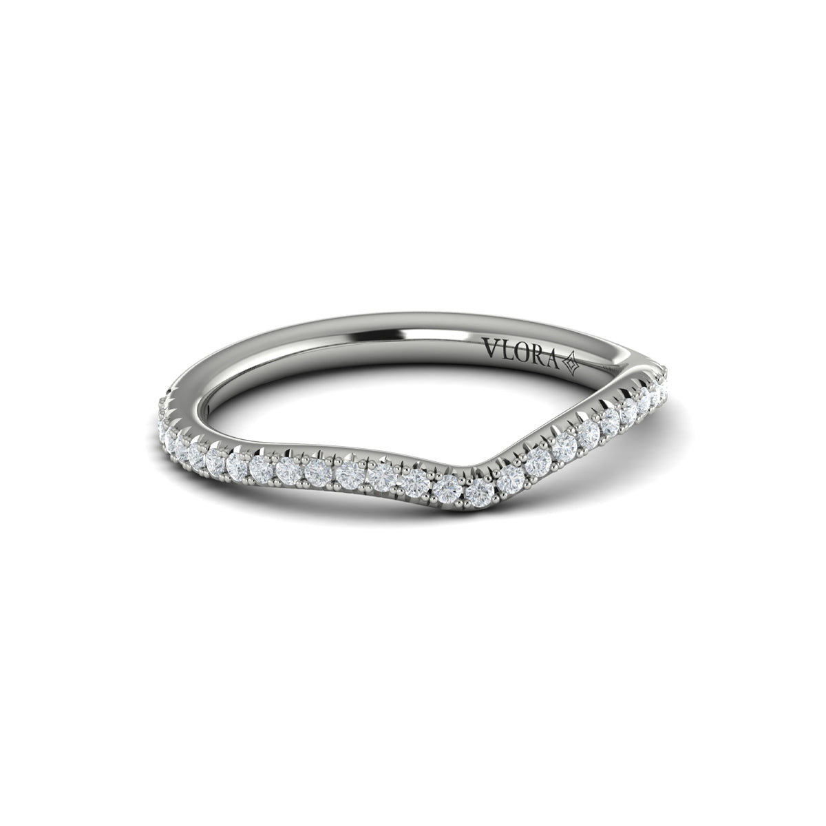 14K White Gold Diamond Womens Matching Wedding Band