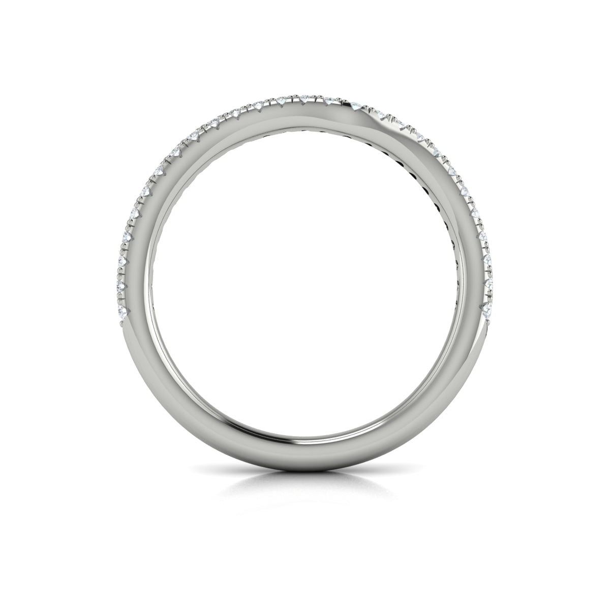14K White Gold Diamond Womens Matching Wedding Band