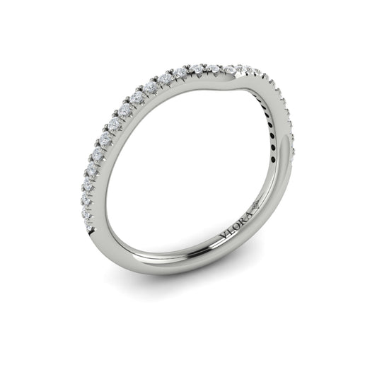 14K White Gold Diamond Womens Matching Wedding Band
