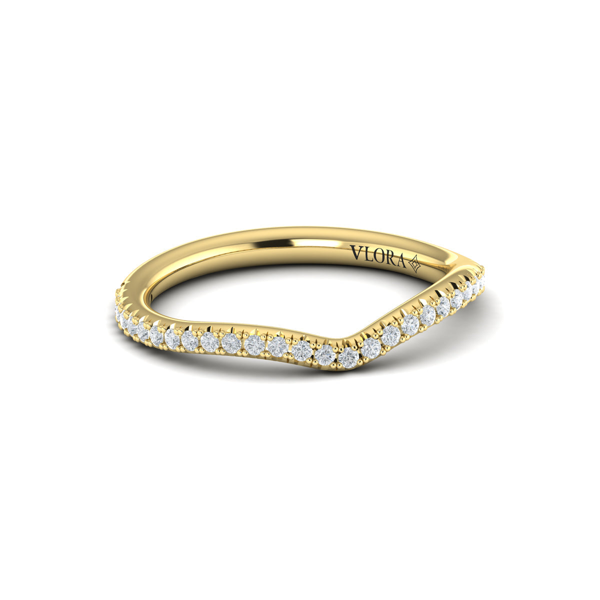 14kt Yellow Gold Diamond Womens Matching Wedding Band