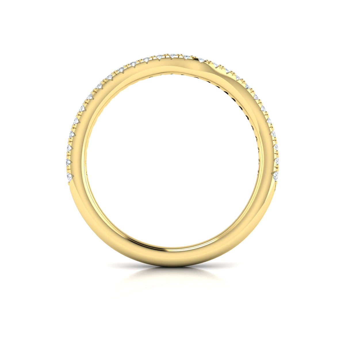 14kt Yellow Gold Diamond Womens Matching Wedding Band