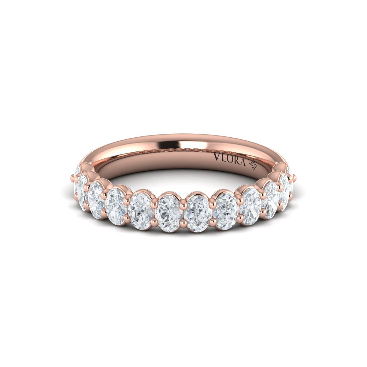 18kt Rose Gold Womens Matching Wedding Band