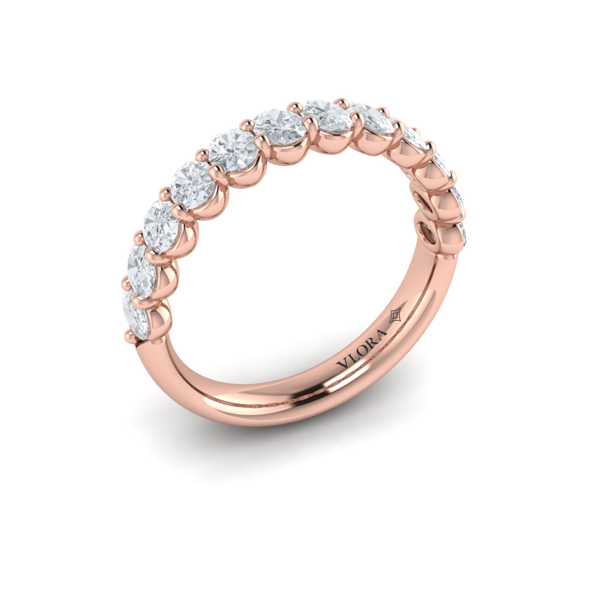18kt Rose Gold Womens Matching Wedding Band