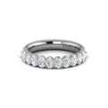 14K White Gold Oval Diamond Womens Wedding Band
