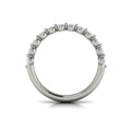 14K White Gold Oval Diamond Womens Wedding Band