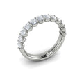 14K White Gold Oval Diamond Womens Wedding Band
